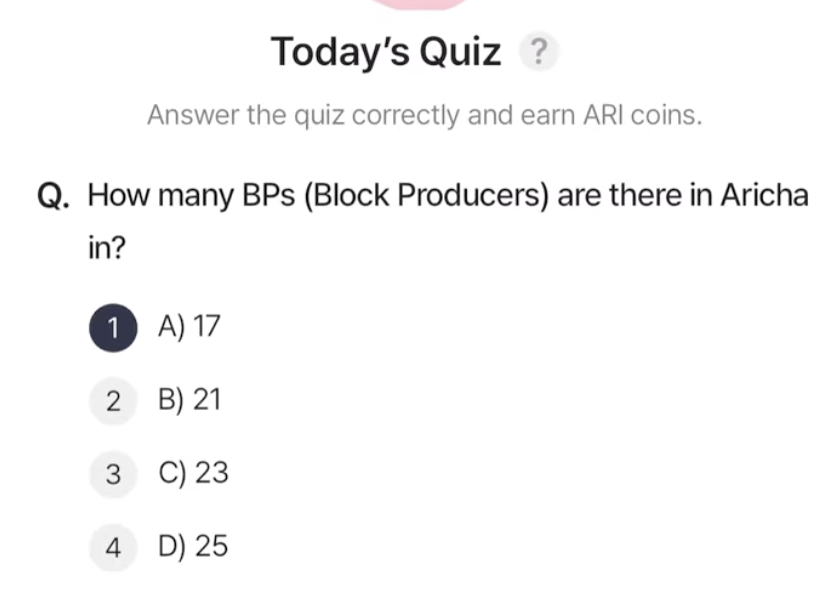 ARI Wallet Daily Quiz Answer 22 April 2025 (AriChain)